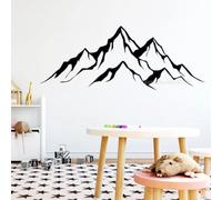 Les Montagnes Sticker Décor À La Maison Voyage Aventure Montagnes Vinyle Stickers Muraux Ligne Montagnes Pépinière Chambre Peintures Murales84cm x 33cm