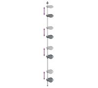 [LES SOLDES]Argent Étagère d’angle de douche télescopique à 4 niveaux Argenté ,Poids 1.1 Kg@406920