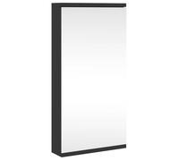 ""Les Soldes""Armoire de Bain( 1pc）Cabinet Miroir mural - Capacité totale 50 kg - à miroir d'angle noir 30x24x60 cm 177641