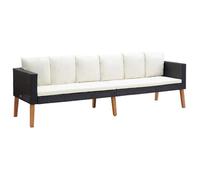 ""Les Soldes""Canapé de jardin résistant UV - mobilier d'extérieur - à 3 Places - Résine tressée Noir(218 x 67 x 60 cm) sfc64m