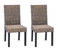 ""Les Soldes"" Chaise de salle à manger (2 pcs) - CLOUD - Chaises à dossier haut - Noir Blanchi 45x54x93 cm J122