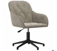 ""Les Soldes"" Chaise pivotante de bureau 1 PC - CLOUD - Fauteuil Pivotant - Réglable en Hauteur - Gris clair Velours J8175