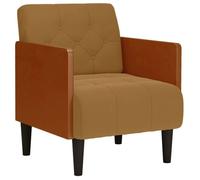""Les Soldes"" Fauteuil de Salon Scandinave (1 PLACE) - CLOUD - Chaise de Détente - avec accoudoirs - marron 55 cm velours J6322