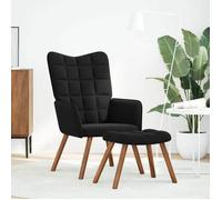 ""Les Soldes"" Fauteuil de Salon Scandinave (1 PLACE) - CLOUD - Chaise de Détente - avec tabouret en velours noir J6296