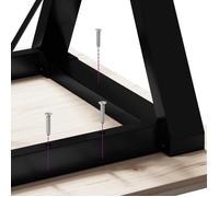 “Les Soldes”Pieds de Table Noir 180 x 80 x 73 cm en acier poudré avec trous pré-percés pour fixation facile gnn73x