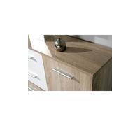 Les Tendances Commode 5 portes 2 tiroirs mélmainé blanc et chêne clair Elzia
