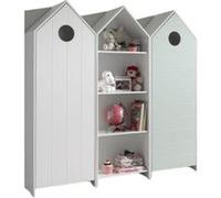 Vipack – Ensemble enfant 2 armoires et bibliothèque – Blanc & Menthe