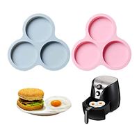 Les-Theresa 2pcs Moule Oeuf Silicone, Moule Muffin Air Fryer, Moule à Muffins en Silicone, Moules à Cupcakes et Muffins, Anti-Adhésif pour Muffins, Gâteaux, Chocolats, Tartes