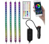 Bandes LED RVB connectées - LESCARS - 4 bandes - Noir - Multicolore - Intérieur