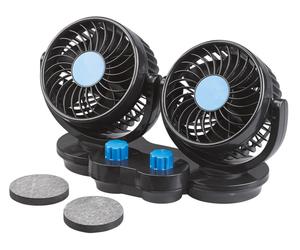 Lescars Double ventilateur pour voiture 12 V avec 2 niveaux de vitesse VT-60.car