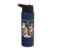 L'escouade de Noël danse avec le Père Noël et ses amis Stainless Steel Insulated Water Bottle