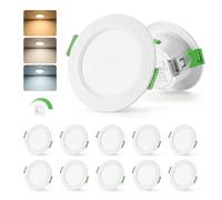 Leselux 4W Spot LED Encastrable Dimmable 55mm-68mm Trou, IP44, Lot de 10 | Spots de Plafond Extra Plat avec 3000K Blanc Chaud 4000K Blanc Neutre 6000K Blanc Froid 320LM, pour Salle de Bain Cuisine