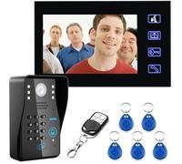 LESHP® 7'' filaire sonnette rfid mot de passe visiophone interphone sonnette avec ir caméra hd tv ligne système de commande à