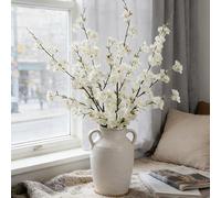 LESING Lot de 4 Fleurs de Cerisier artificielles en Soie pour Mariage, Maison, Bureau, fête (Blanc-1)