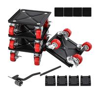 LESOLEIL Meuble Lourd Roulette Deplacement en Acier avec Roue Rotative 360° | Kit pour Déplacer Réfrigérateur, Canapé, Charge 800 kg