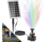 LESOLEIL Pompe Solaire pour Fontaine à Eau 3,5 W avec Batterie 2000 mAh | kit de Pompe de Fontaine Solaire avec 8 Buses, lumières LED colorées, pour Bain d'oiseaux, arrière-Cour, Jardin et étang