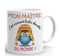 L'Esprit Des Anges Tasse Mug Cadeau Maître École - Mon Maître C'est Vraiment Le Plus Chouette Du Monde- Idée Originale Fin Année Humour (Chouette)