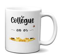 L'Esprit Des Anges Tasse-Mug Collègue En Or Idée Cadeau Entreprise Travail Nouveau Job 320 ml Céramique Blanche 320 ml Tasse