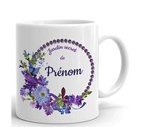 L'Esprit Des Anges Tasse Mug Personnalisable Prénom - Le Jardin Secret De Prénom- Cadeau à Personnaliser Femme Maman Anniversaire Fête Original
