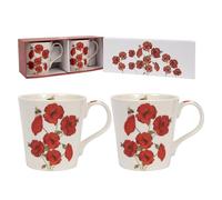 Lesser & Pavey Bee-Tanical Lot de 2 mugs en céramique Motif coquelicot ou chardons