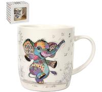 Lesser & Pavey Bug Art Elly Elephant Tasse pour boissons chaudes | Tasses en porcelaine fine pour cuisine et maison | Tasses en céramique réutilisables pour toutes les occasions | Tasses à thé