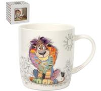 Lesser & Pavey Bug Art Louis Lion Tasse pour boissons chaudes | Tasses en porcelaine fine pour cuisine et maison | Tasses en céramique réutilisables pour toutes les occasions | Tasses à thé durables