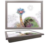 Lesser & Pavey Bug Art Oscar Plateau en Autruche pour Servir la Nourriture et Le Petit déjeuner | Plateaux Confortables avec Coussin Poire pour collations et dîners | Plateau de Service Durable pour
