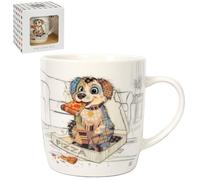 Lesser & Pavey Bug Art Pedro Pup Mug pour boissons chaudes | Tasses en porcelaine fine pour cuisine et maison | Tasses en céramique réutilisables pour toutes les occasions | Tasses à thé durables pour