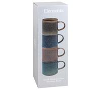 Lesser & Pavey Elements LP73793 Lot de 4 tasses à café pour cuisine et maison | Vaisselle élégante pour toutes les occasions | Joli ensemble de tasses à café pour homme et femme