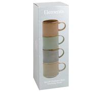 Lesser & Pavey Elements LP73794 Lot de 4 tasses à café pour cuisine et maison | Vaisselle élégante pour toutes les occasions | Joli ensemble de tasses à café pour homme et femme