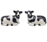 Lesser & Pavey Ensemble salière et poivrière pour tous les types de cuisine | Salière et poivrière en céramique | Jolie salière et poivrière | Convient pour la maison (vache)