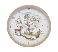 Lesser & Pavey Forest Friends Horloge analogique en Bois pour Chambre d'enfant Motif Animaux de la forêt Blanc Taille Unique