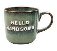 Lesser & PAVEY Hello Handsome - Tasse à thé et café réactive pour boissons chaudes | Tasses en porcelaine fine imprimées pour la cuisine et la maison | Tasses en céramique réutilisables pour toutes