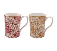 Lesser & Pavey Meadow Box Lot de 2 tasses à motif floral rouge et orange pour la maison
