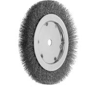 Lessmann Brosse ronde à une rangée Fil INOX 0,30 mm, ⌀ de brosse x largeur de brosse : 200 x 16 mm