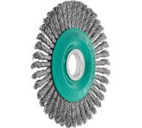 Lessmann Brosse ronde étroite droite, fil INOX 0,50 mm, ⌀ brosse x ⌀ alésage 125 x 22 mm