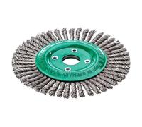 Lessmann Brosse ronde étroite droite, fil INOX 0,50 mm, ⌀ brosse x ⌀ alésage 125 x 22 mm