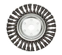 Lessmann Rundbürste gezopft Stahldraht, 178 mm, für Winkelschleifer, robust