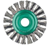 Lessmann Rundbürste gezopft, Stahldraht rostfrei, 178 mm, für Winkelschleifer