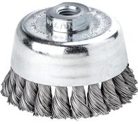 Lessmann Zopf-Topfbürste (M14 Gewinde und90mm, Zäpfe aus Stahldraht, glatt)