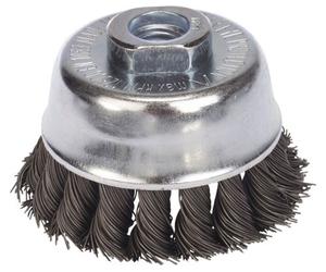 Lessmann Zopf-Topfbürste (M14 Gewinde und90mm, Zäpfe aus Stahldraht, glatt)