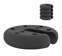 Lestages pour parasols - Outsunny - lot de 4 dalles circulaire tonnelle barnum tente - polyéthylène - Ø 20 cm - noir