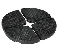 Lests pour parasols et pieds de parasol - Lot de 4 - Disques remplissables - Jusqu'à 68 kg de sable ou 52 L d'eau - Noir
