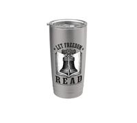 Let Freedom Read Bibliothécaire amateur de livres Liberty Bell Gobelet isotherme en acier inoxydable double paroi