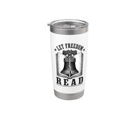 Let Freedom Read Bibliothécaire amateur de livres Liberty Bell Gobelet isotherme en acier inoxydable double paroi