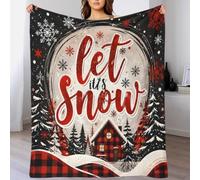 Let It Snow Plaid Microfibre Imprimé Plaid, Microfibre Polaire Canapé Lit | 50x60inch Microfibre polaire douce, lavable en machine, respirant, textile maison cadeau, idéal pour offrir