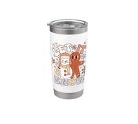 Let It Snow Winter Holiday Saying for Snow Lovers Gobelet isotherme en acier inoxydable double paroi