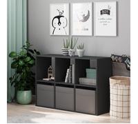 L'étagère Loni 2x3 - Gris - 8 espaces de rangement - utilisation polyvalente