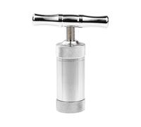 LetCart Presse à pollen en métal avec boîte cadeau en argent, outil de pressage portable pour tabac, pièces de monnaie, cylindre de 2,5 cm, presse-purée en alliage d'aluminium robuste (8,5 cm de