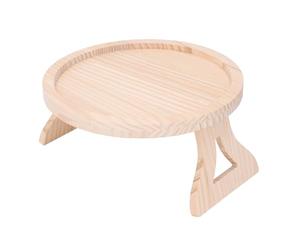 LetCart Sofa Armrest Tray Wooden Foldable Portable Couch Cup Holder Arm Table Clip on Side Table for Living Room Bedroom Dorm Pine Wood Large Size